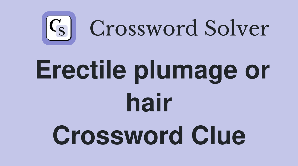 Erectile plumage or hair Crossword Clue