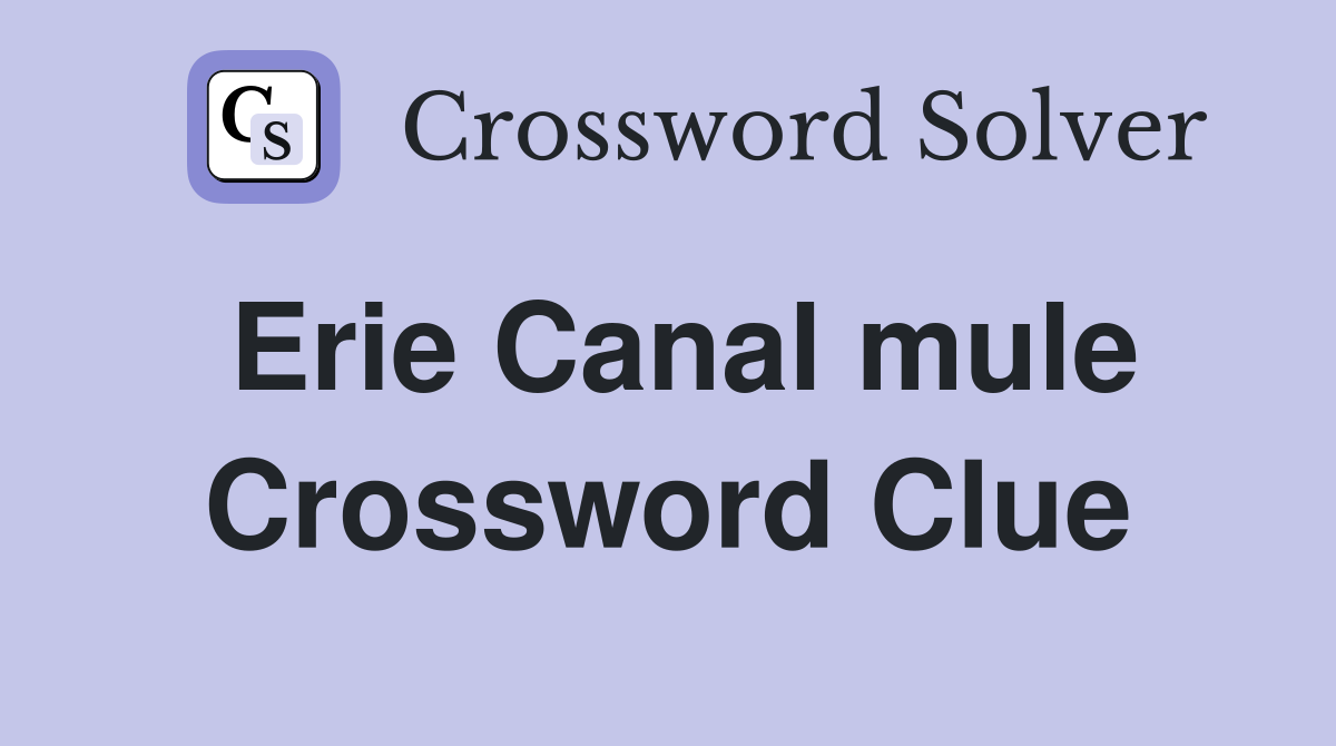 Erie Canal mule Crossword Clue