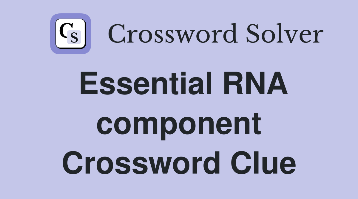 Essential RNA component Crossword Clue