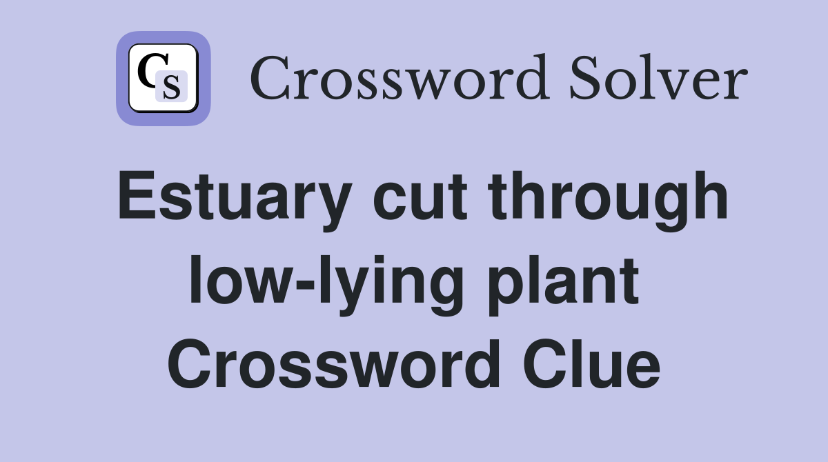 Estuary cut through low-lying plant Crossword Clue