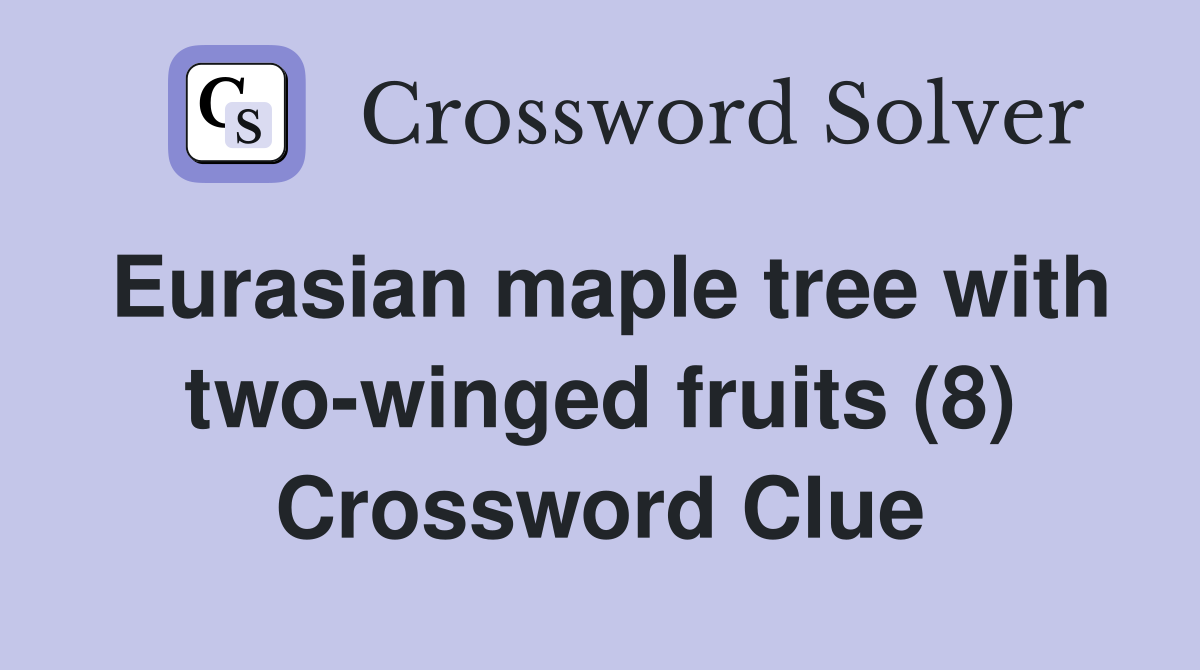 Eurasian maple tree with two-winged fruits (8) Crossword Clue