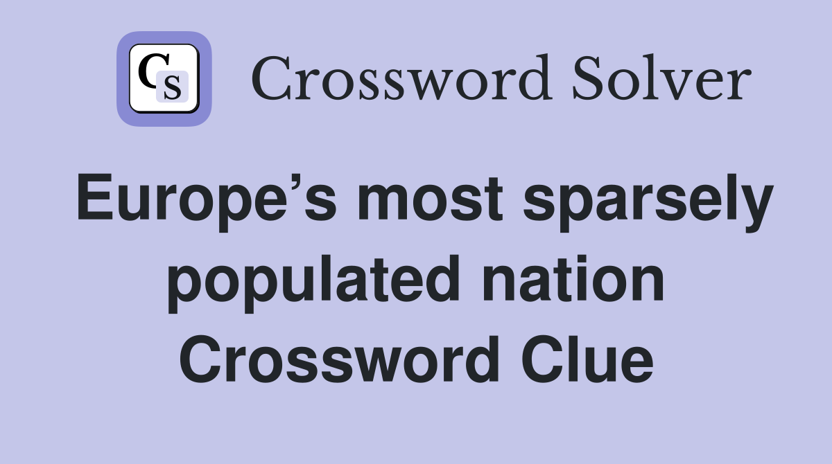 Europe’s most sparsely populated nation Crossword Clue