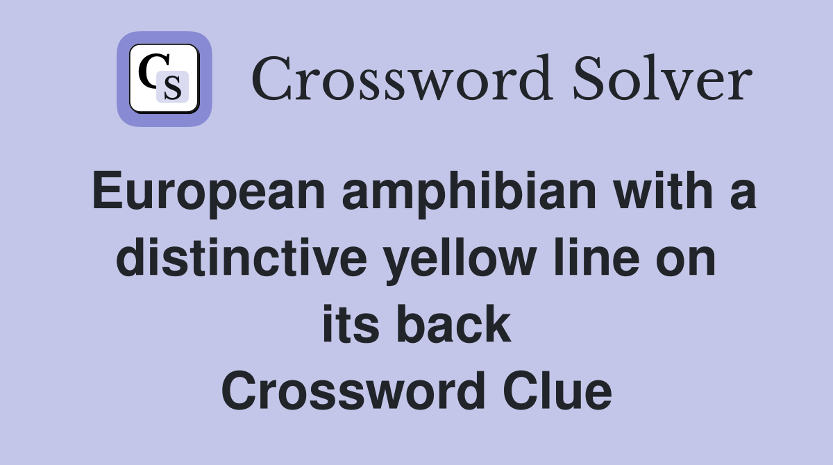 European amphibian with a distinctive yellow line on its back Crossword Clue