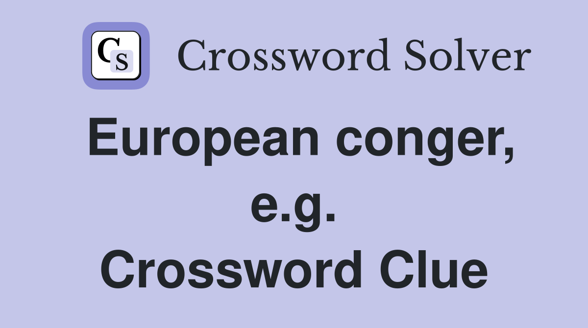 European conger, e.g. Crossword Clue