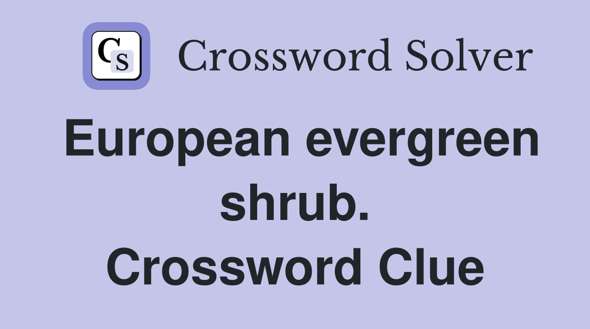 European evergreen shrub. Crossword Clue