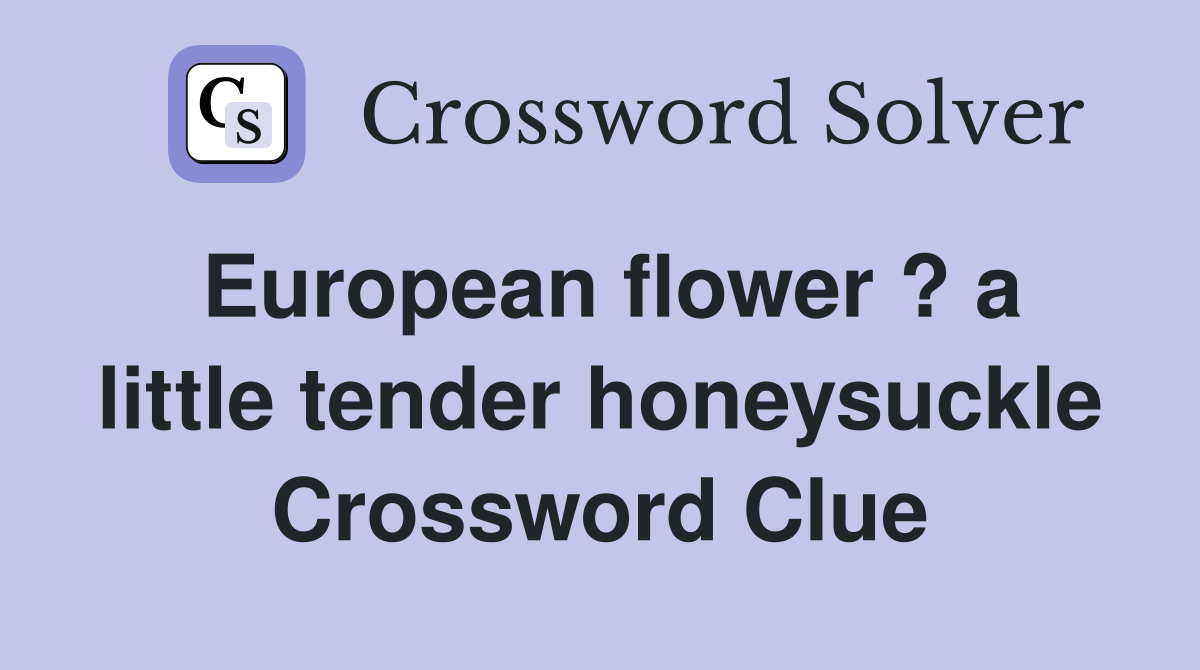 European flower ? a little tender honeysuckle Crossword Clue