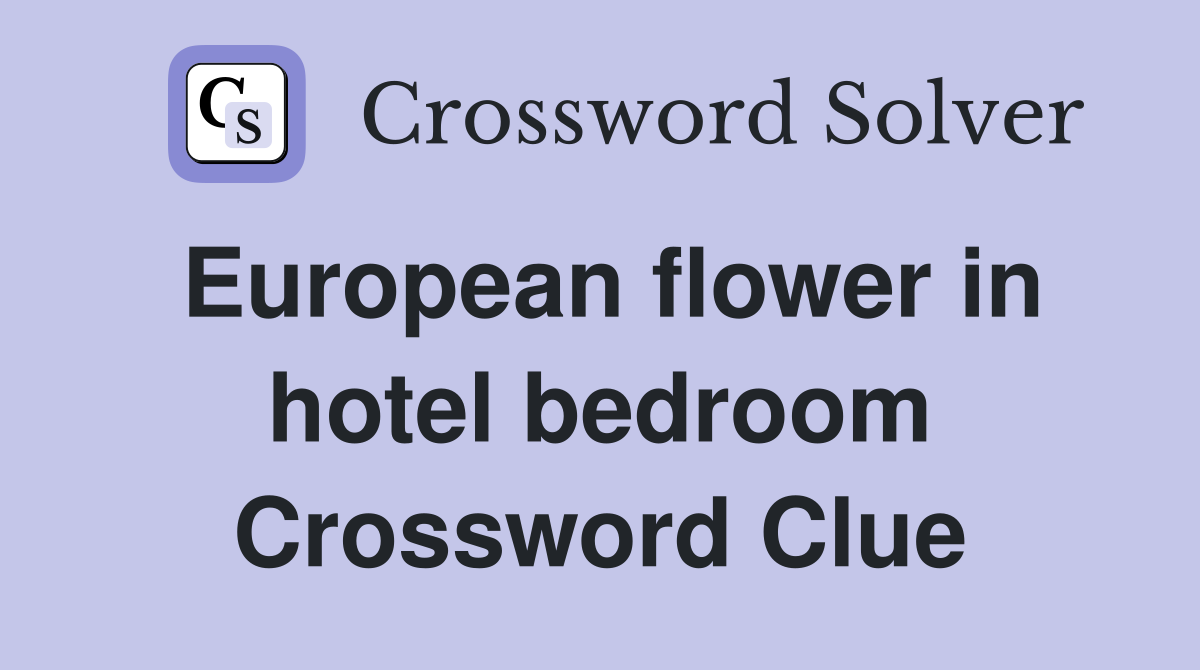 European flower in hotel bedroom Crossword Clue