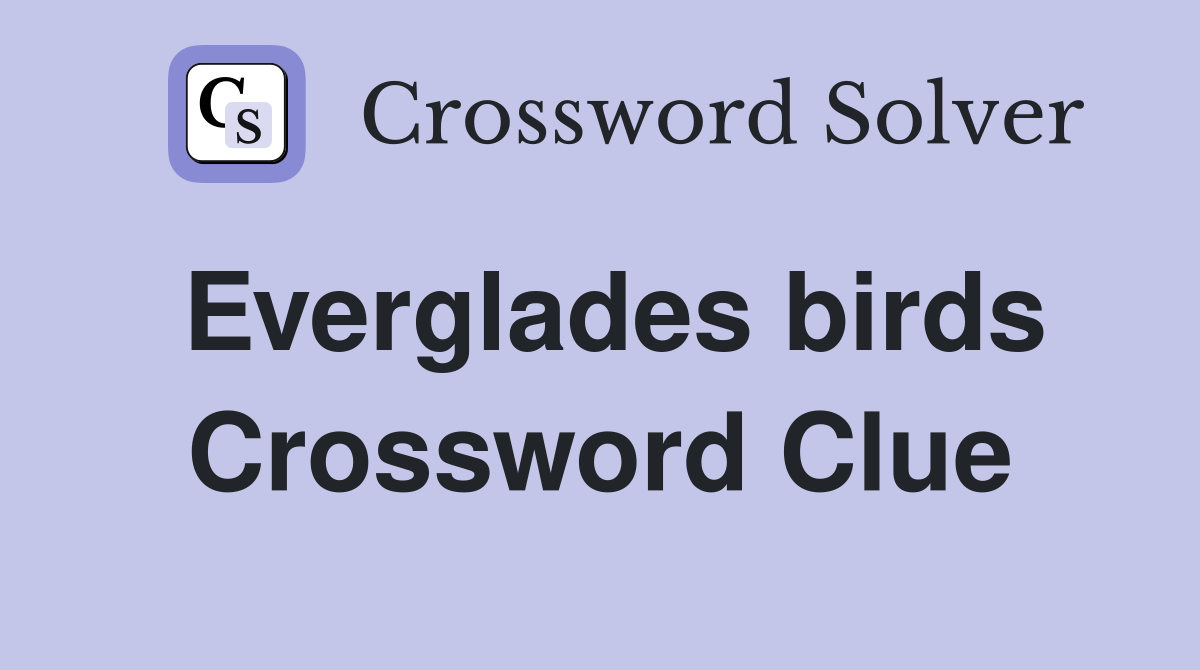 Everglades birds Crossword Clue