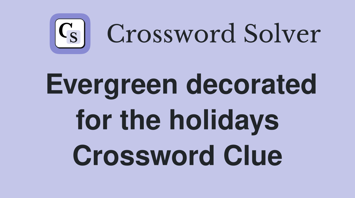 Evergreen decorated for the holidays Crossword Clue