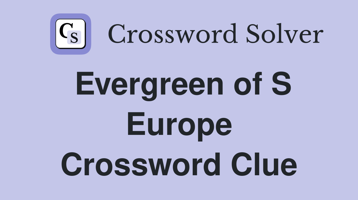 Evergreen of S Europe Crossword Clue