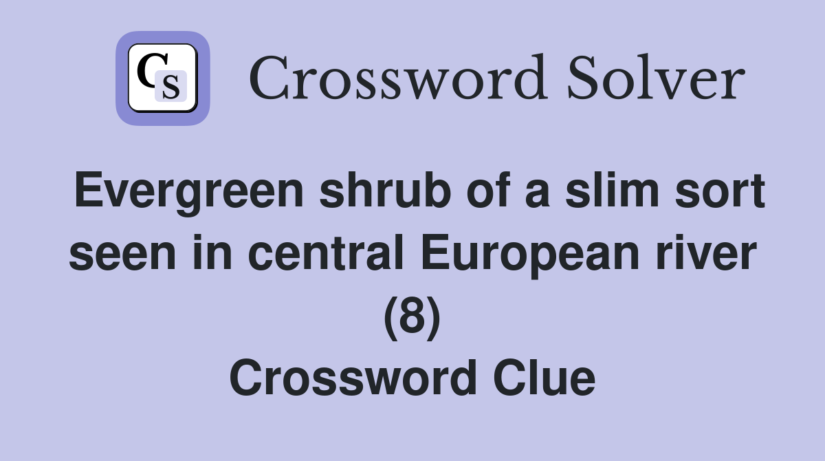 Evergreen shrub of a slim sort seen in central European river (8) Crossword Clue