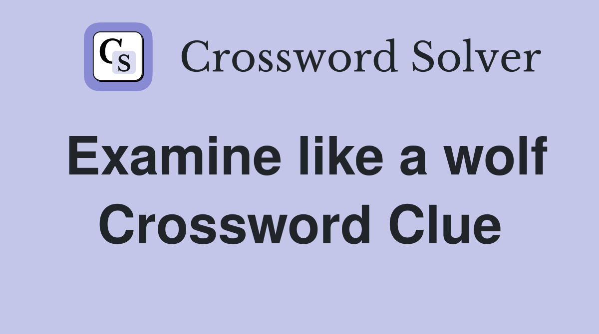 Examine like a wolf Crossword Clue