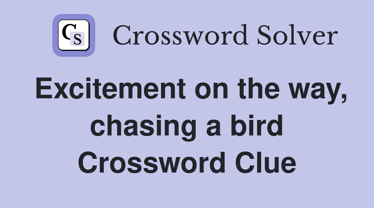 Excitement on the way, chasing a bird Crossword Clue