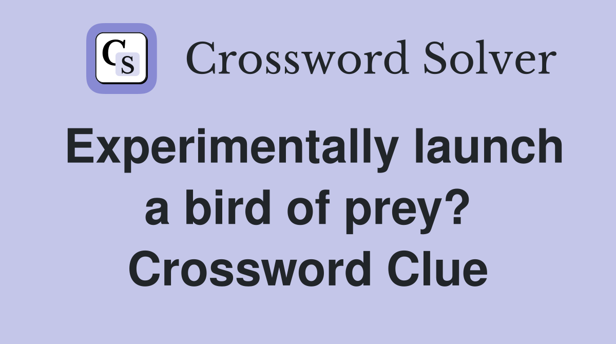 Experimentally launch a bird of prey? Crossword Clue