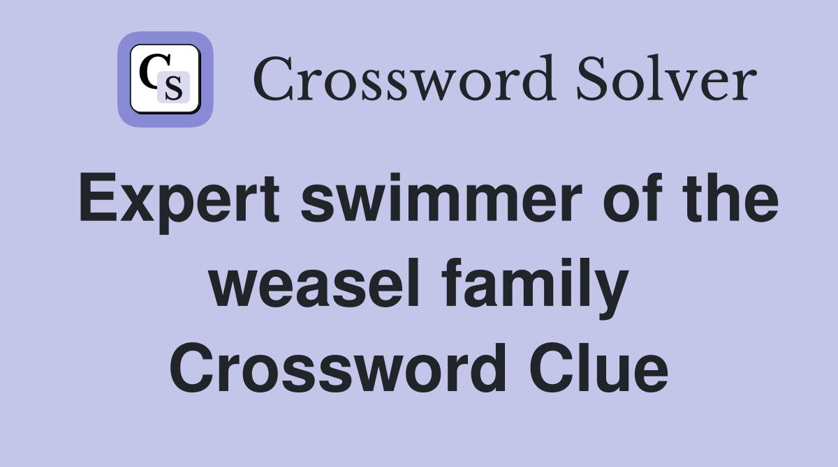Expert swimmer of the weasel family Crossword Clue