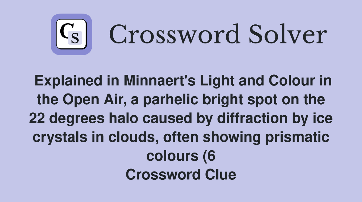 Explained in Minnaert #39 s Light and Colour in the Open Air a parhelic Explained in Minnaert #39 s Light and Colour in the Open Air a parhelic