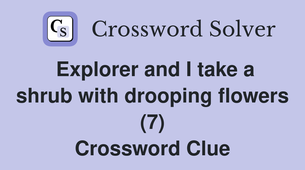 Explorer and I take a shrub with drooping flowers (7) Crossword Clue