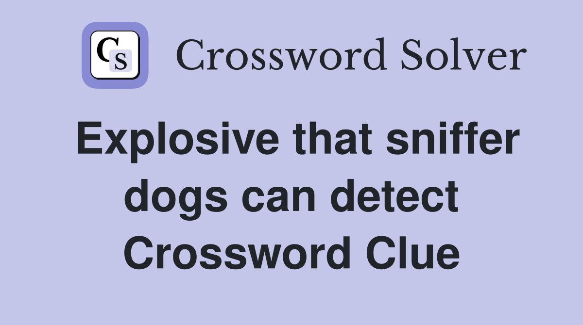 Explosive that sniffer dogs can detect Crossword Clue