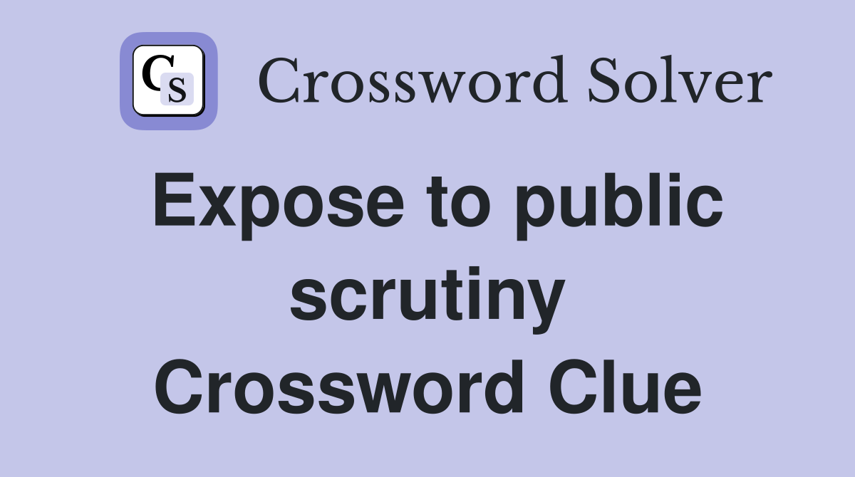 Expose to public scrutiny Crossword Clue