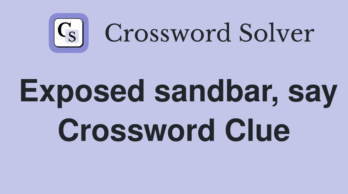 Exposed sandbar, say Crossword Clue