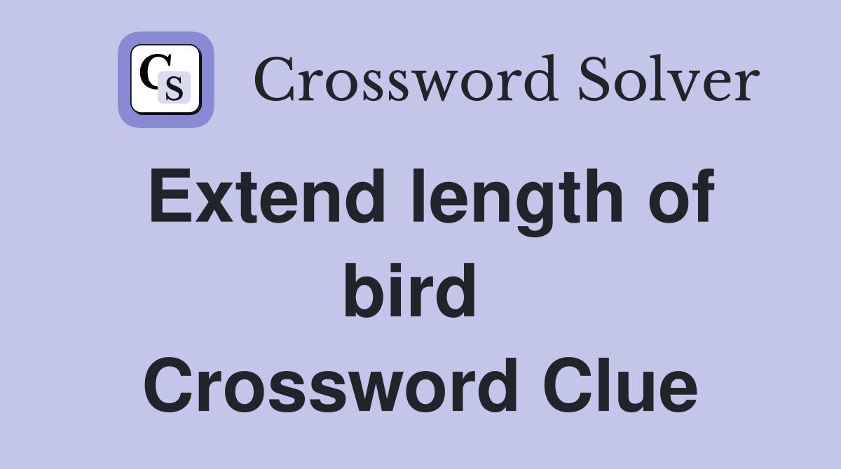Extend length of bird  Crossword Clue