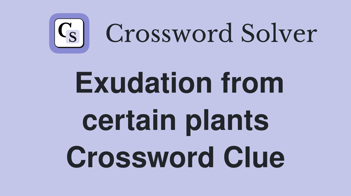 Exudation from certain plants Crossword Clue