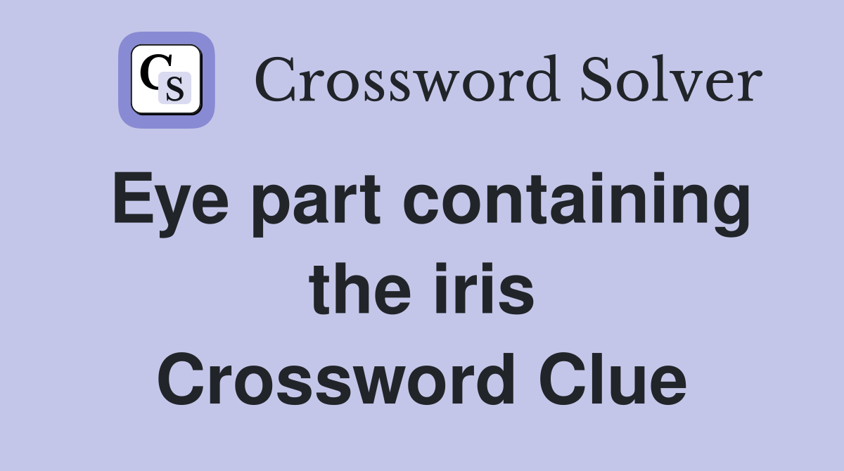 Eye part containing the iris Crossword Clue