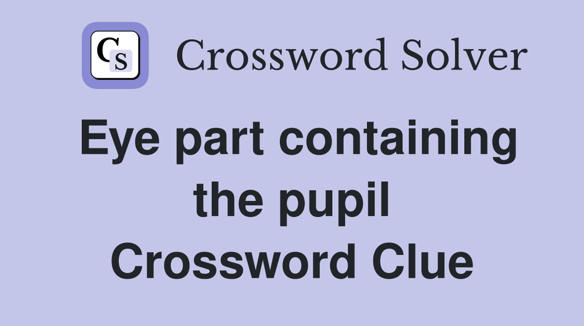 Eye part containing the pupil Crossword Clue