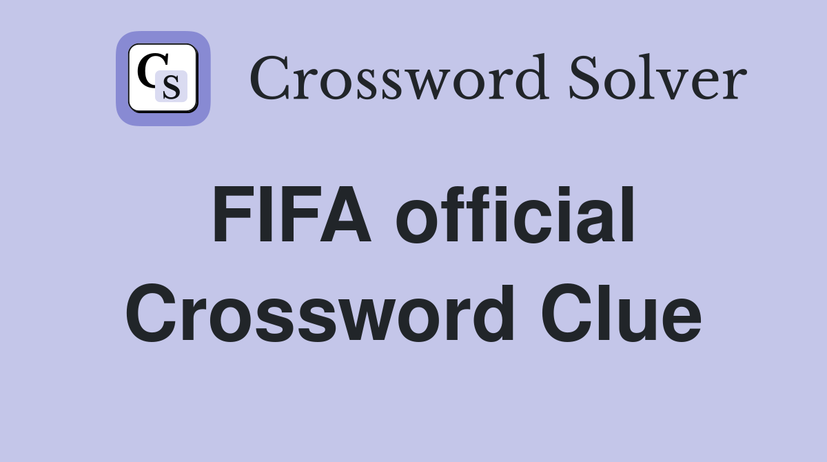 FIFA official Crossword Clue