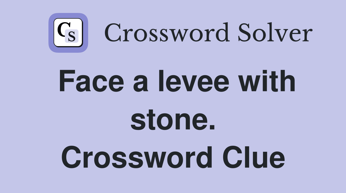 Face a levee with stone. Crossword Clue