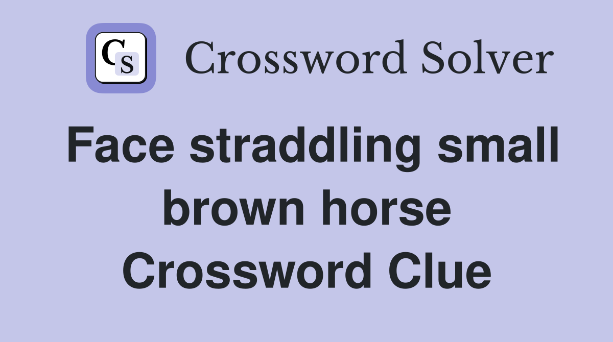 Face straddling small brown horse Crossword Clue