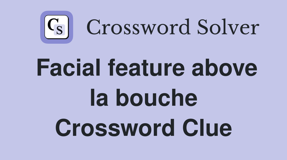 Facial feature above la bouche Crossword Clue
