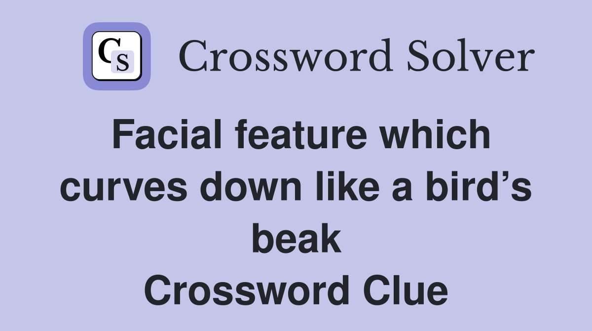 Facial feature which curves down like a bird’s beak Crossword Clue