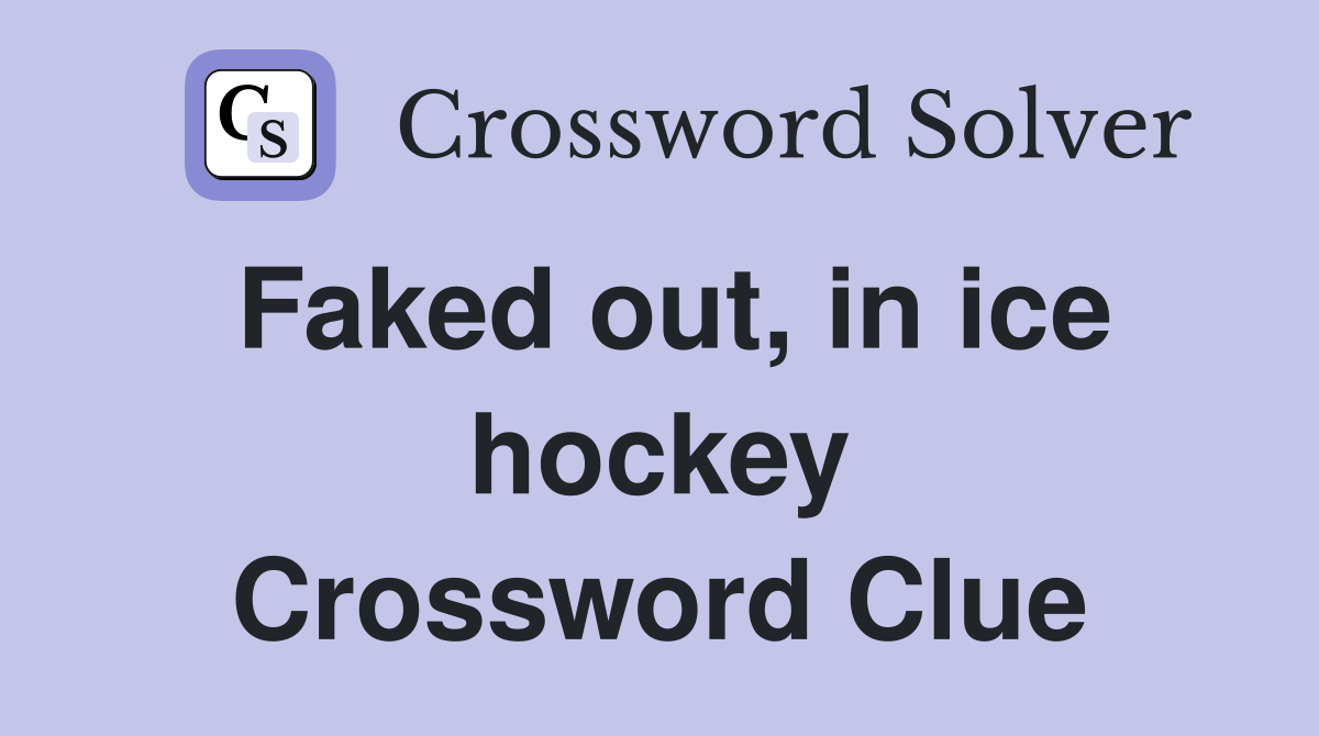 Faked out, in ice hockey Crossword Clue