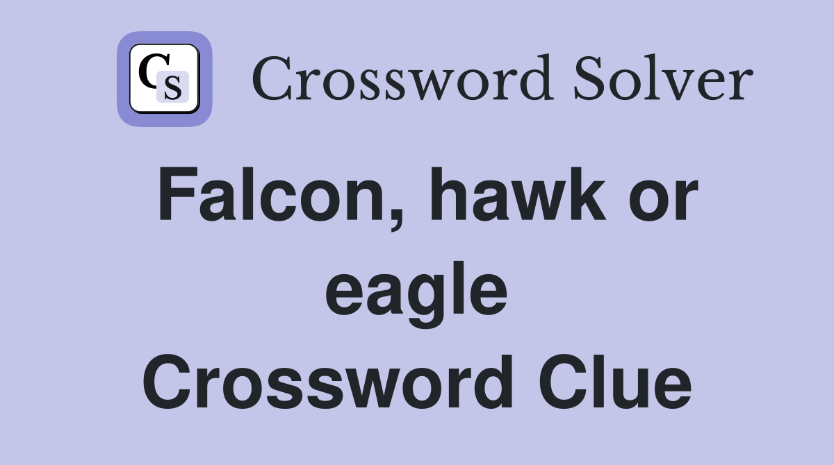 Falcon, hawk or eagle Crossword Clue
