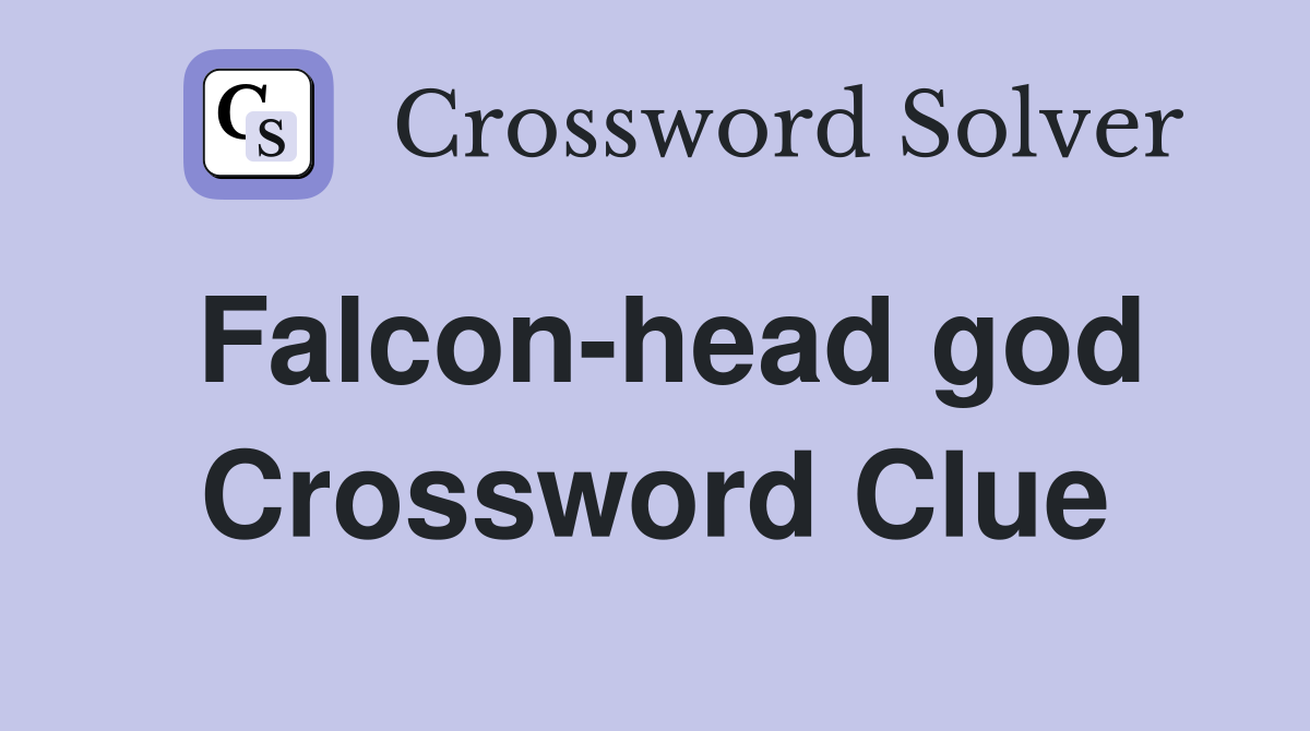 Falcon-head god Crossword Clue