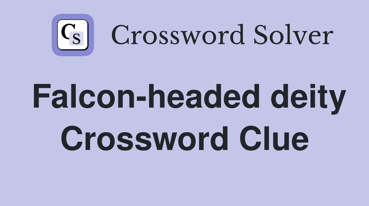 Falcon-headed deity Crossword Clue