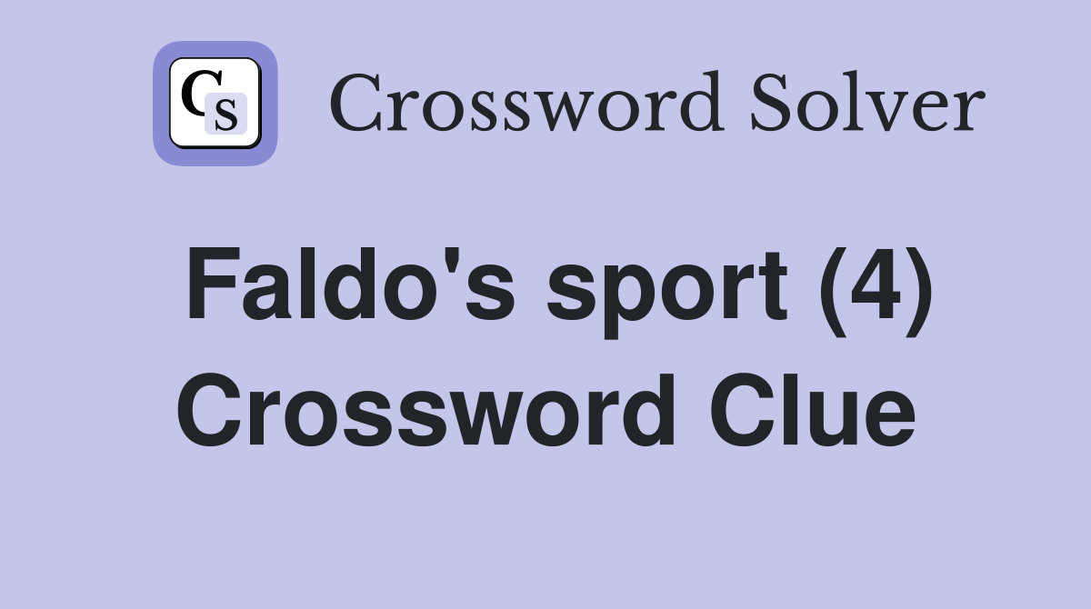 Faldo's sport (4) Crossword Clue