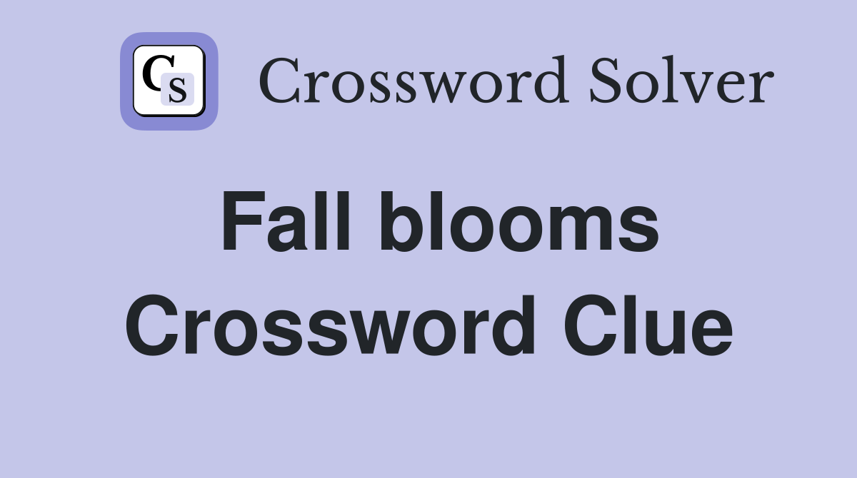 Fall blooms Crossword Clue