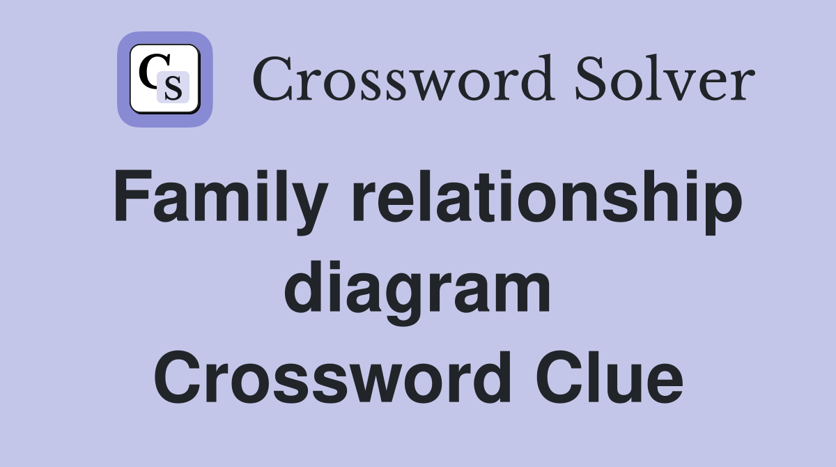 Family relationship diagram Crossword Clue