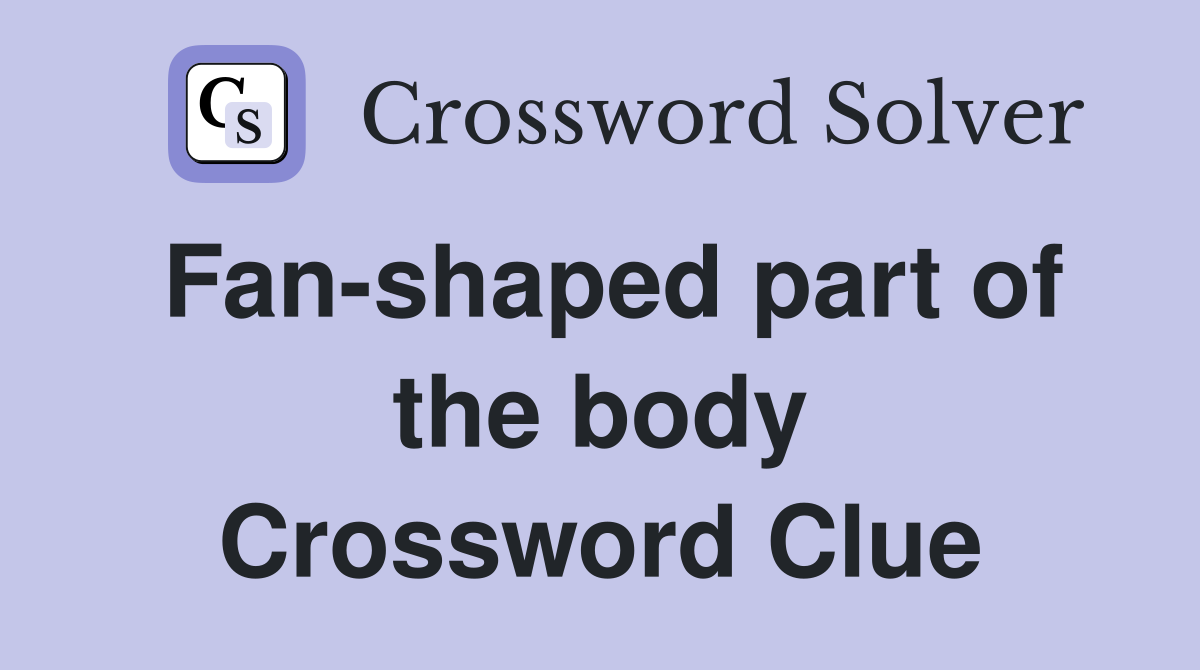 Fan-shaped part of the body Crossword Clue