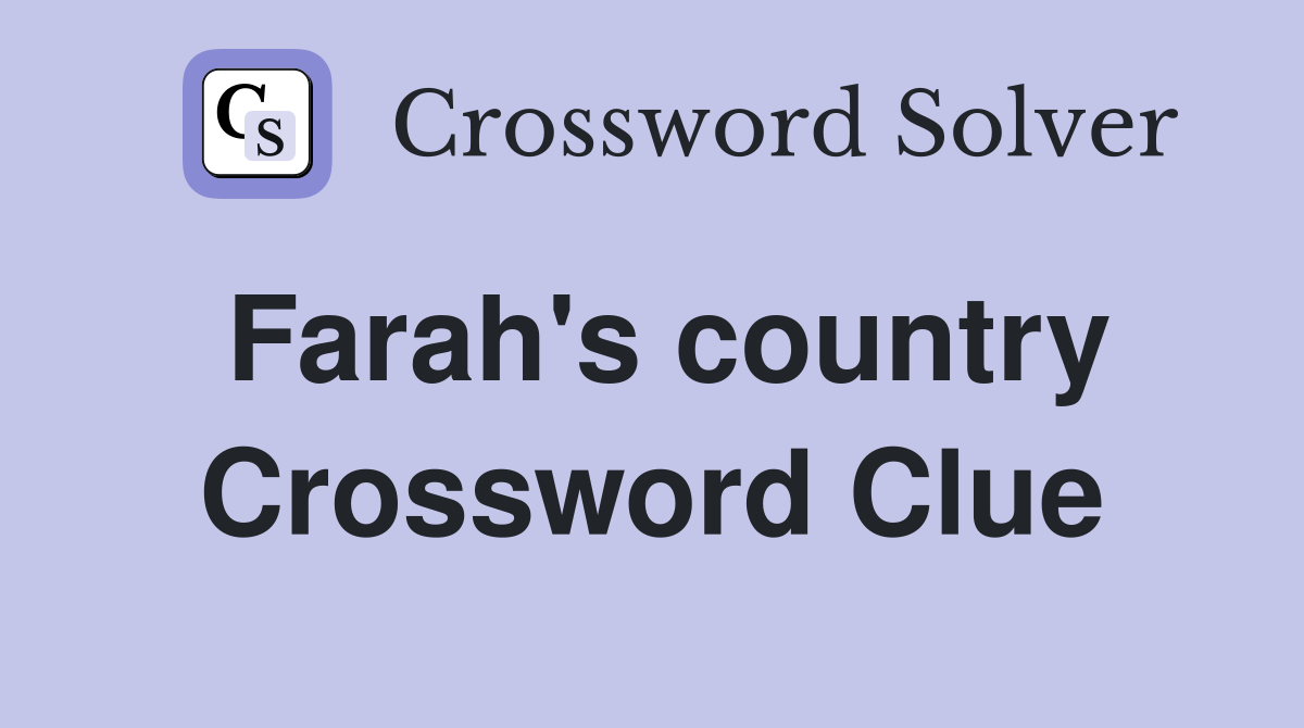 Farah's country Crossword Clue