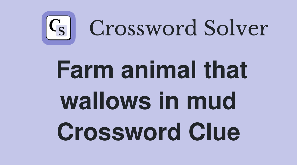 Farm animal that wallows in mud Crossword Clue