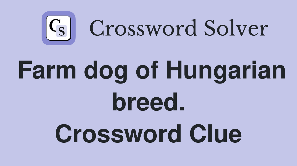 Farm dog of Hungarian breed. Crossword Clue