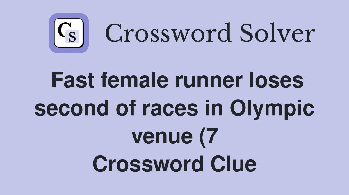 Fast female runner loses second of races in Olympic venue (7 Fast female runner loses second of races in Olympic venue (7