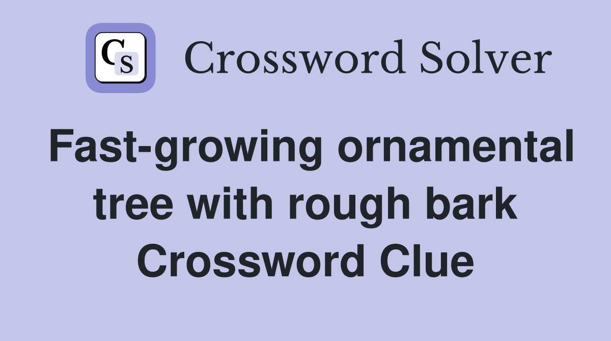 Fast-growing ornamental tree with rough bark Crossword Clue