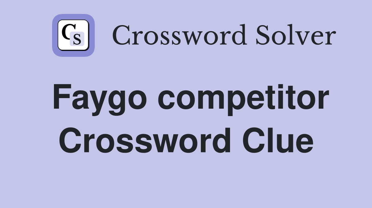Faygo competitor Crossword Clue