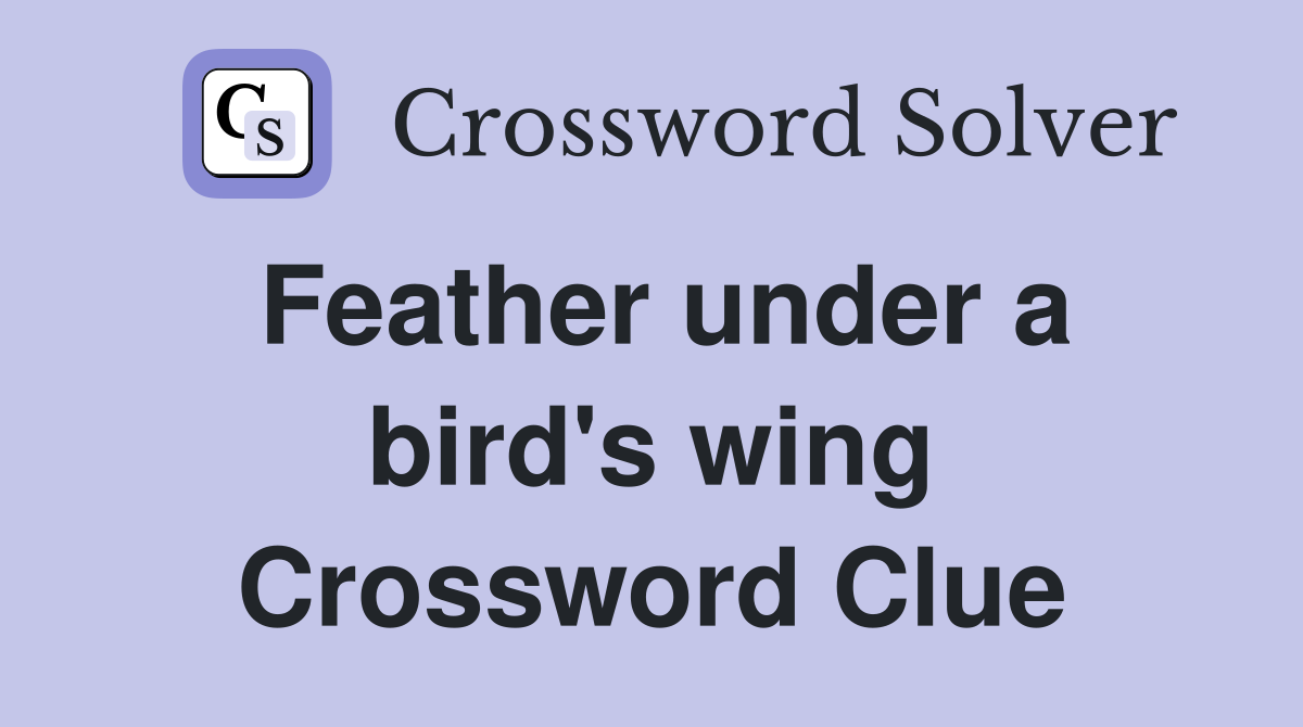 Feather under a bird's wing Crossword Clue