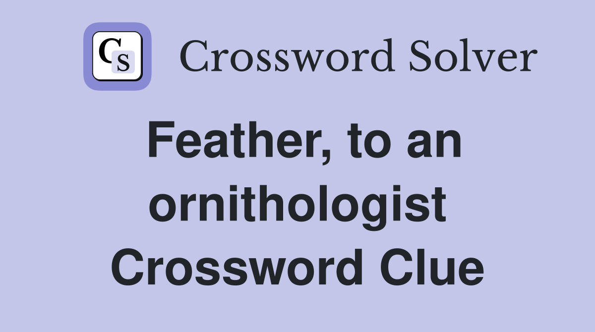 Feather, to an ornithologist Crossword Clue