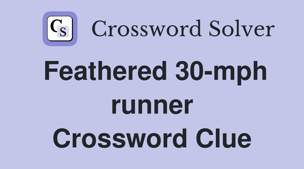 Feathered 30-mph runner Crossword Clue